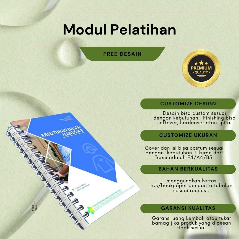 

Cetak Modul Dokumen Pelatihan Custom | Bisa Pilih Ukuran & Kertas | Free Desain