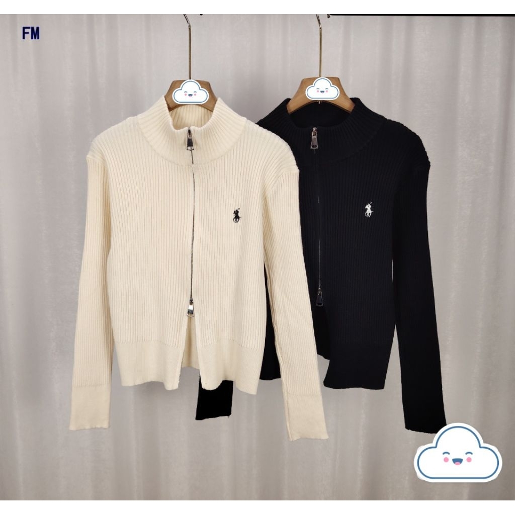 double zipper polo bahan knit bkk import