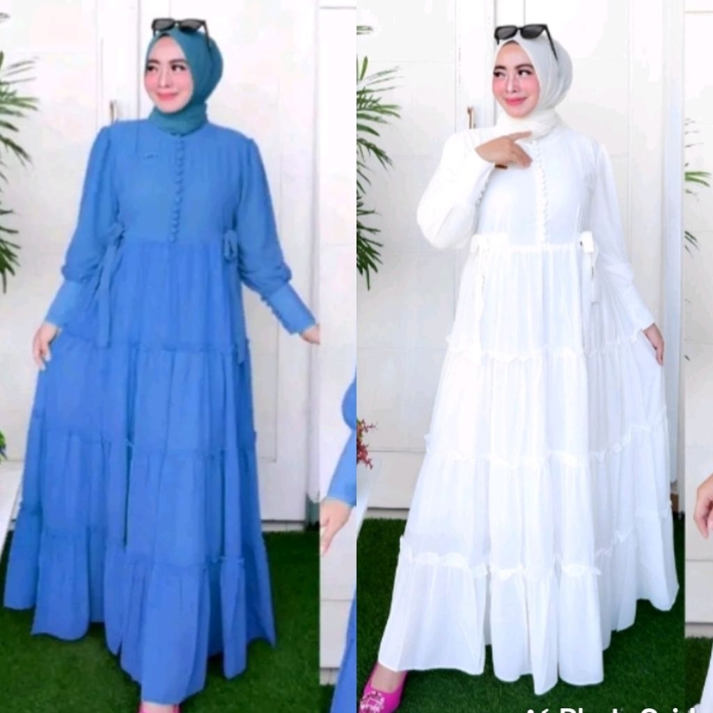 yk shop gamis ceruty motif bunga kecil