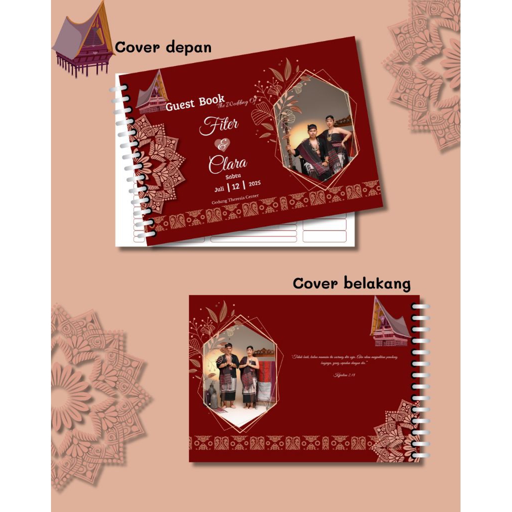 buku tamu pernikahan, buku tamu wedding, buku tamu costum