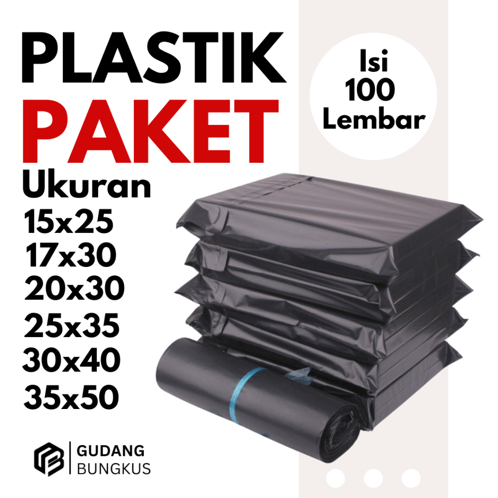

Plastik Paket/Polymailer Berbagai Ukuran,Isi 100 Lembar Ada Lem, Cocok untuk Usaha&Pengiriman Barang