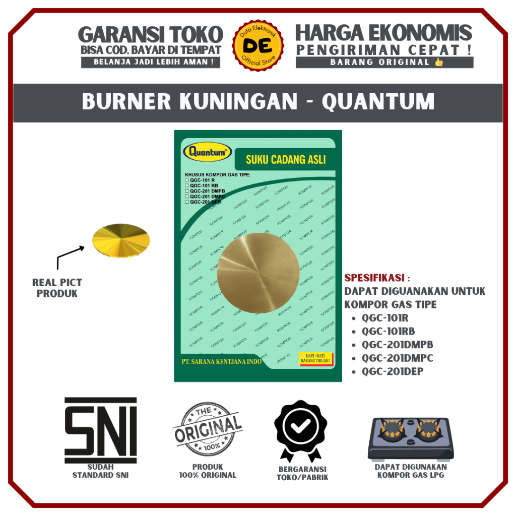 Quantum Sparepart Kompor Burner Kuningan 80mm / Burner Kuningan Kompor Quantum ORIGINAL