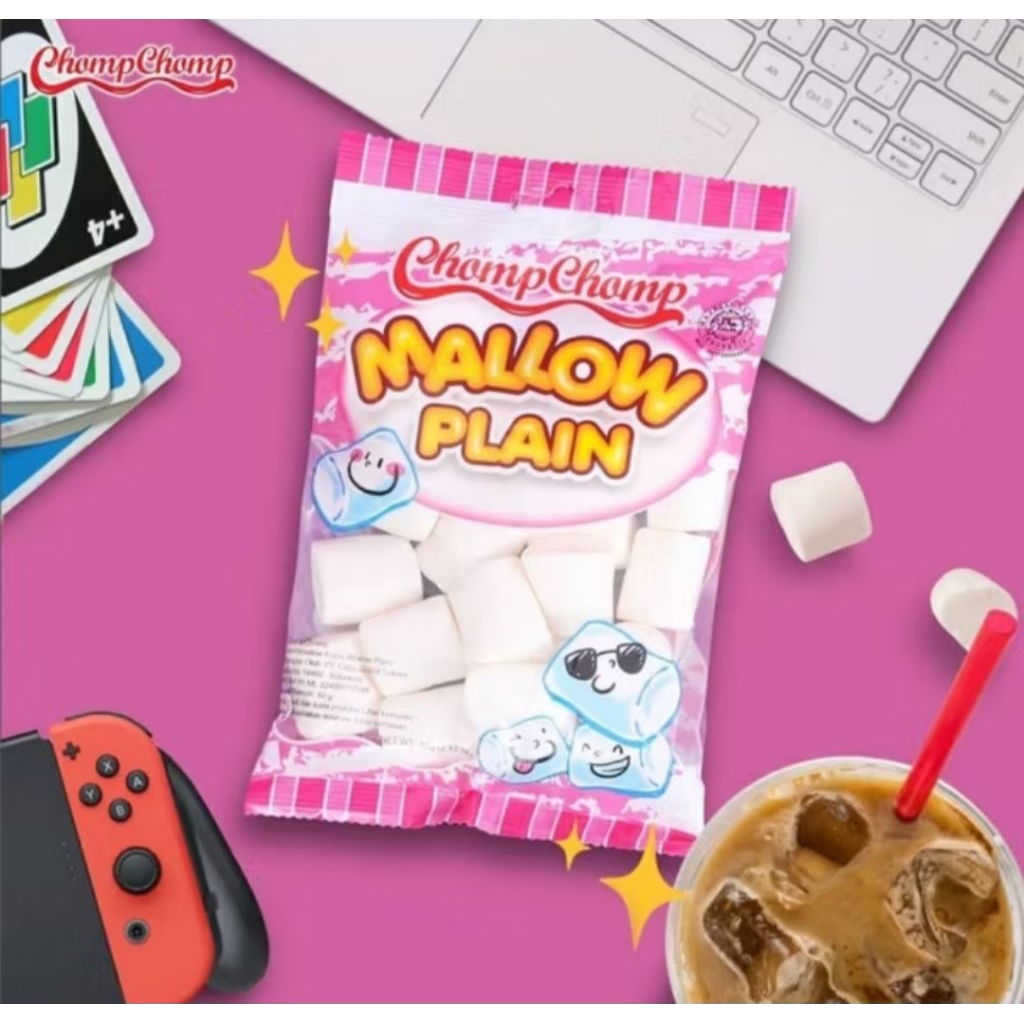 Chomp chomp plain marshmallow 200 gram / Chomp chomp twist marshmallow 200 gram