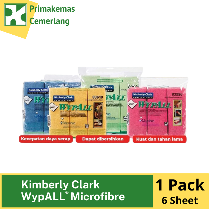 WypALL® Microfibre - Merah - Kuning - Hijau - Biru