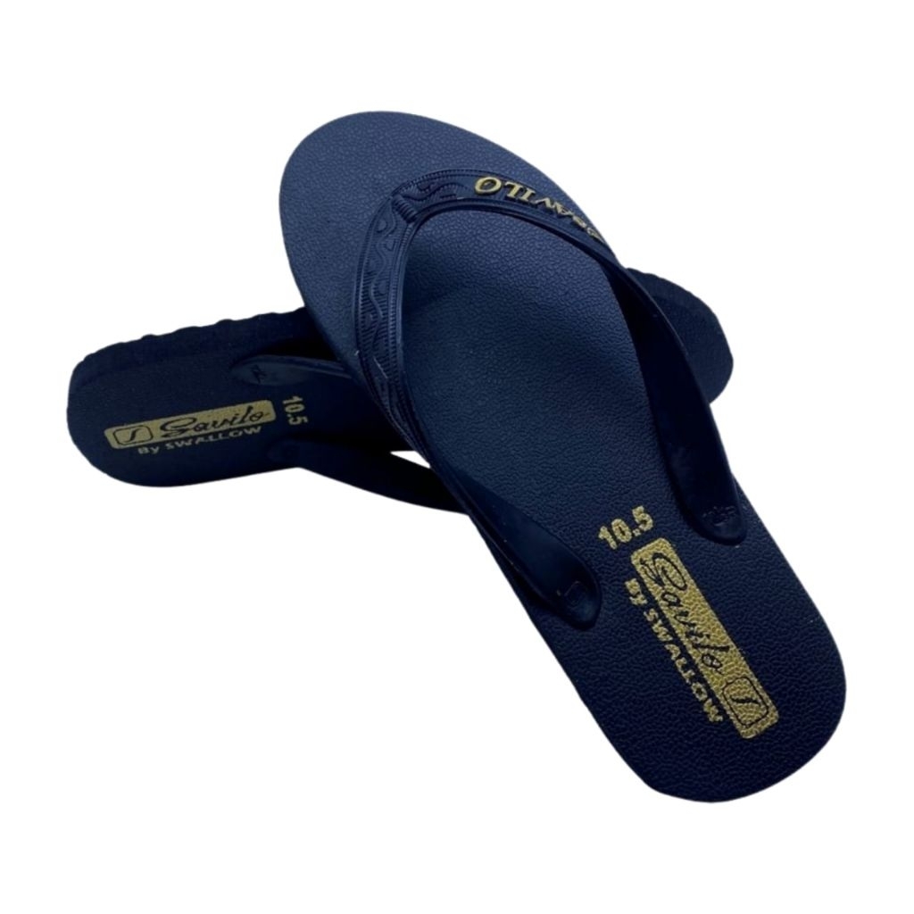 Swallow Savilo Black Gold Hitam | Sandal Jepit Pria Wanita | Sandal Jepit Murah Swallow Ringan - San