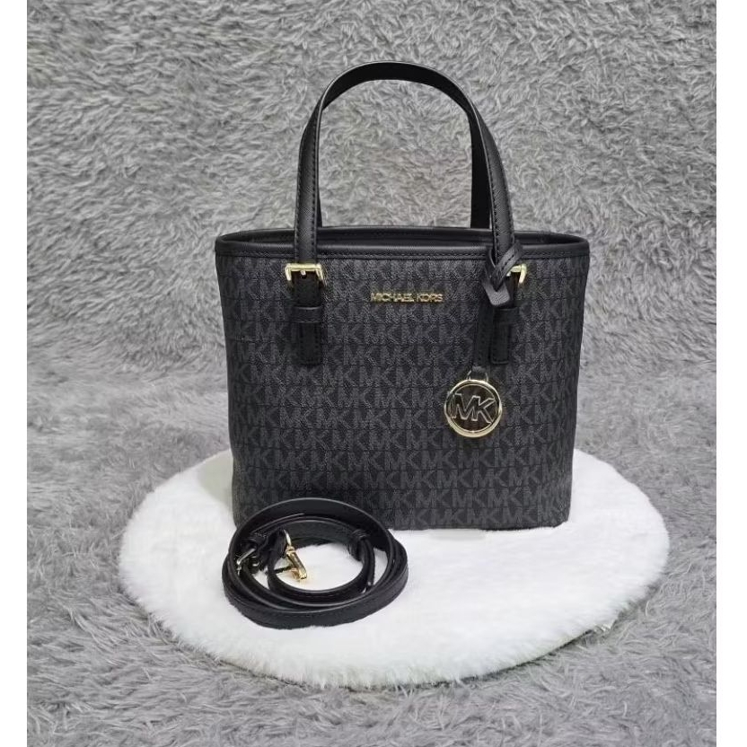 (100% ORI) MK JET SET TRAVEL SMALL TOTE SIGNATURE