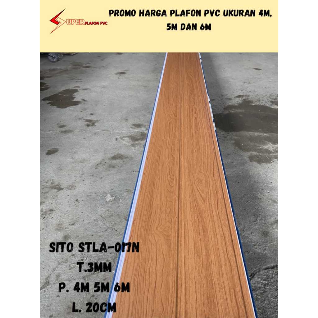 [PROMO]Plafon Pvc Motif Kayu Coklat Tua STLA-017N Plavon Pvc Kayu Coklat Doff Lembaran