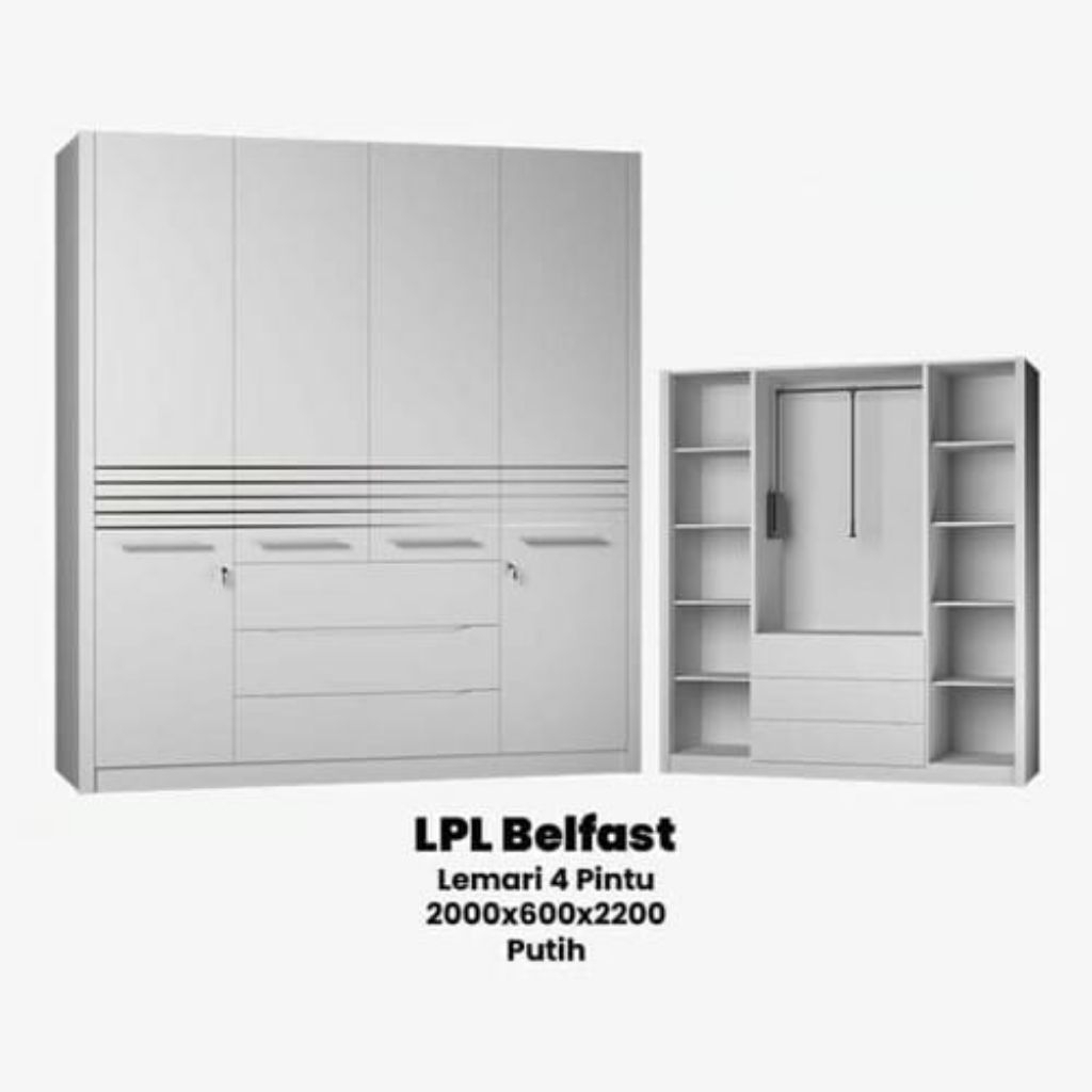 lemari pakaian olympic LPL belfast 4 pintu jumbo
