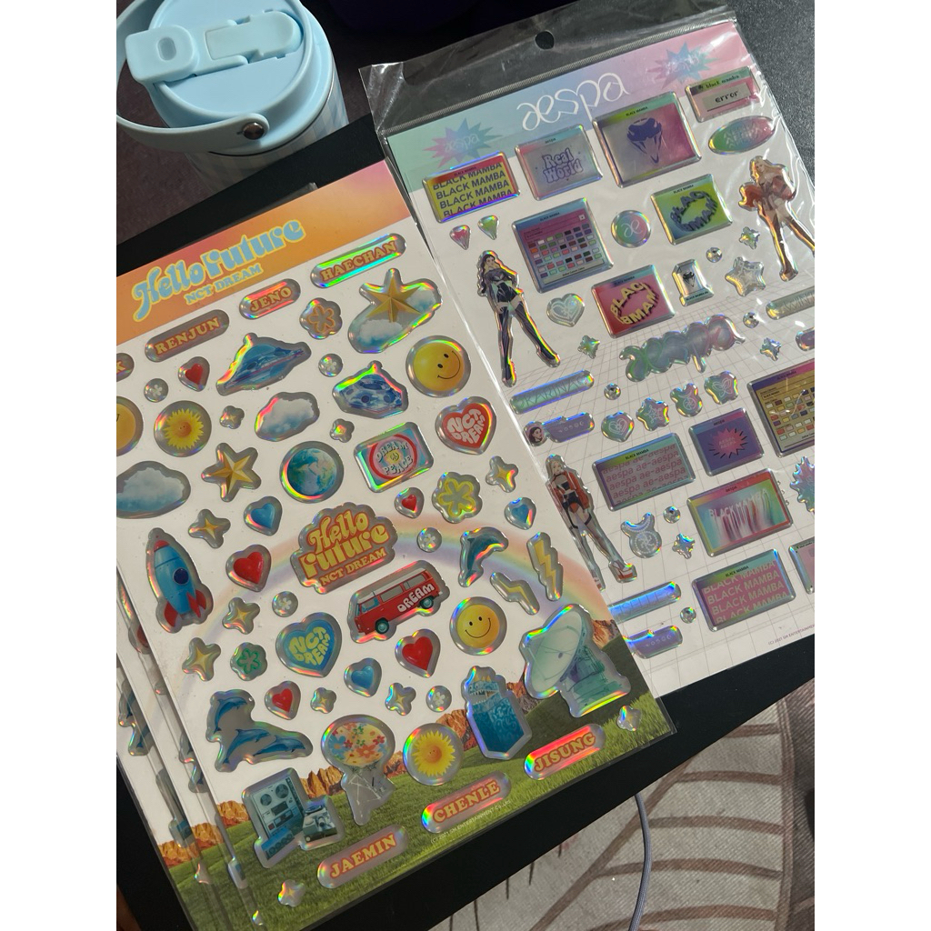 official hologram epoxy sticker only TANPA PHOTOCARD nct dream hello future aespa black mamba