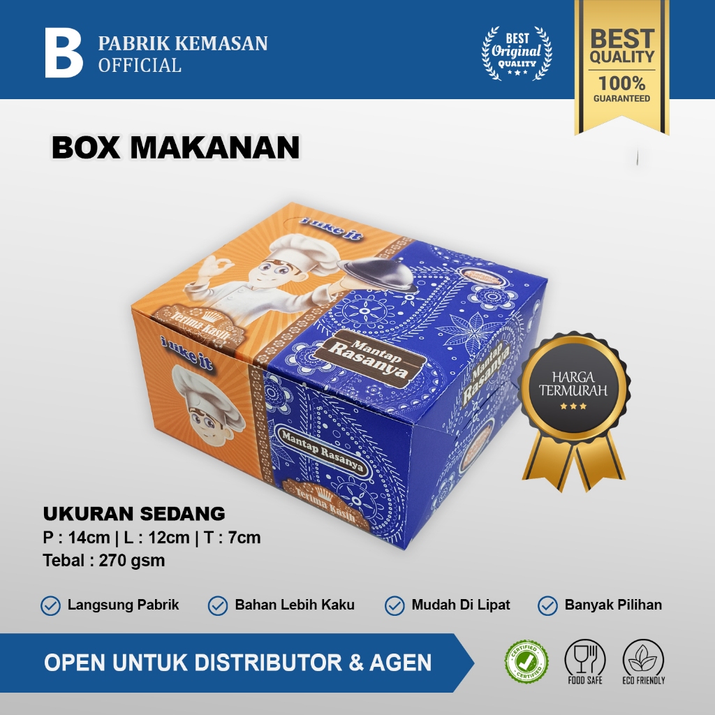 

HARGA PABRIK Isi 500 (Per lembar Rp455,-) I Box Dus Kue Snack Mantap Rasanya I Duplex 270GSM | 12x14