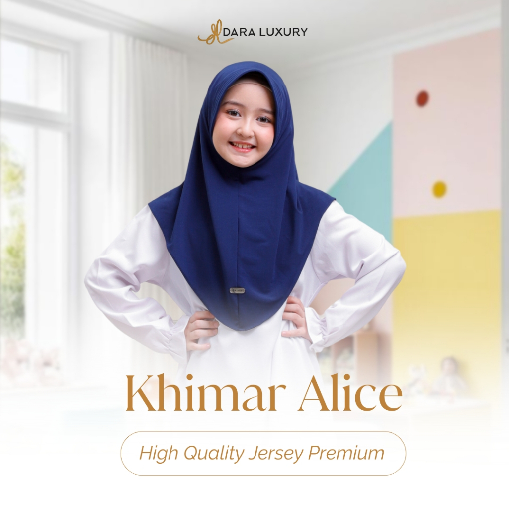 Hijab Instan Anak Jersey Premium | Khimar Anak Anti Ribet, Cocok Sehari-hari | Alice | Dara Luxury