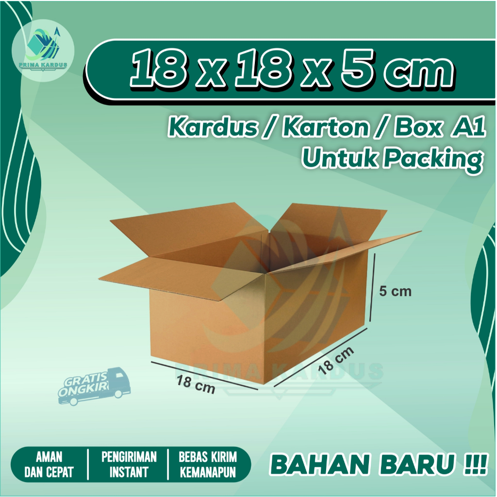 Kardus 18x18x5 cm | Kardus Packing | Box Pengiriman Tebal Premium