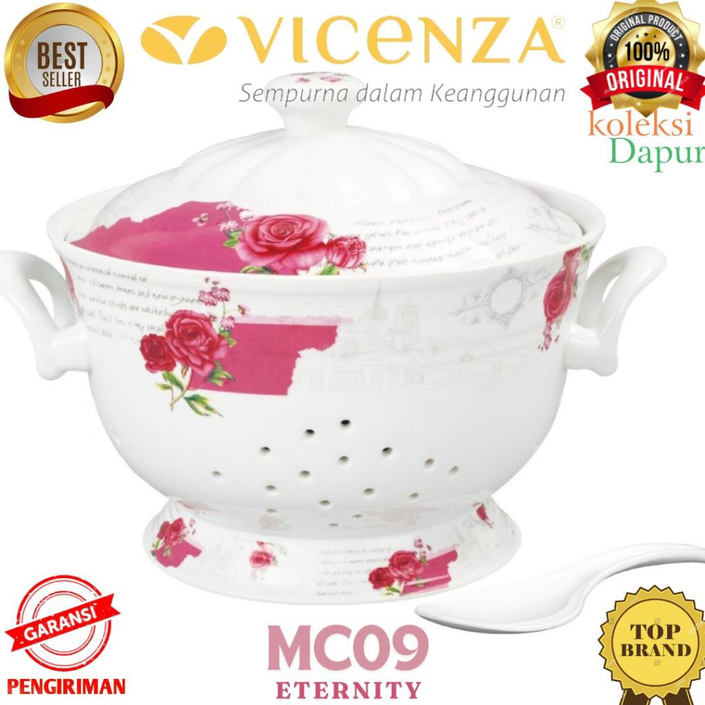 Belanga Vicenza 26 cm Mc09 Tempat Nasi Eternity disertai tutup dan sendok nasi, Vicenza Rice bowl po