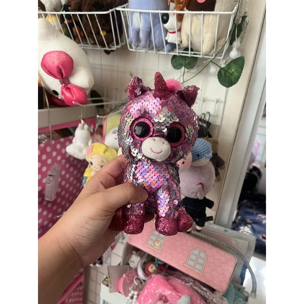 boneka unicorn ty preloved sequin