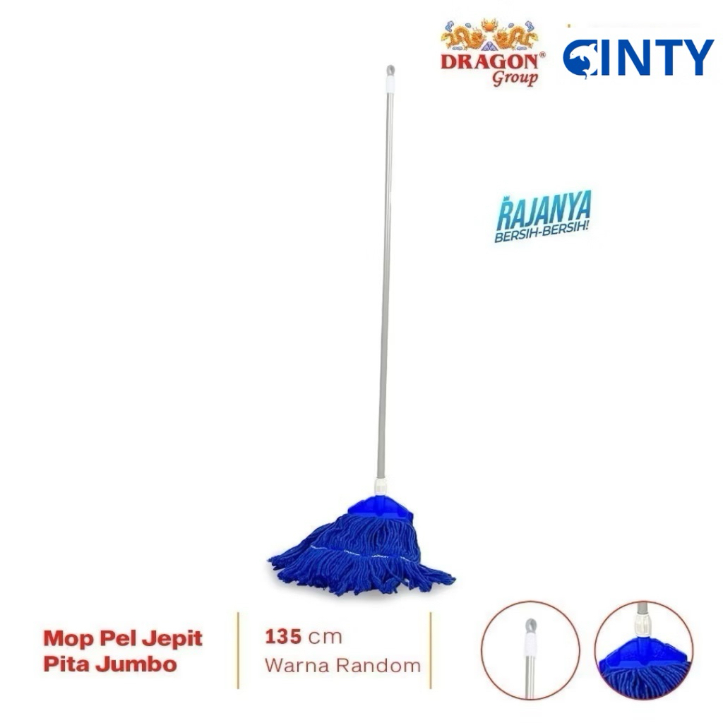 Mop Pel Jepit Pita Jumbo Dragon – Benang Lembut, Gagang 135 cm