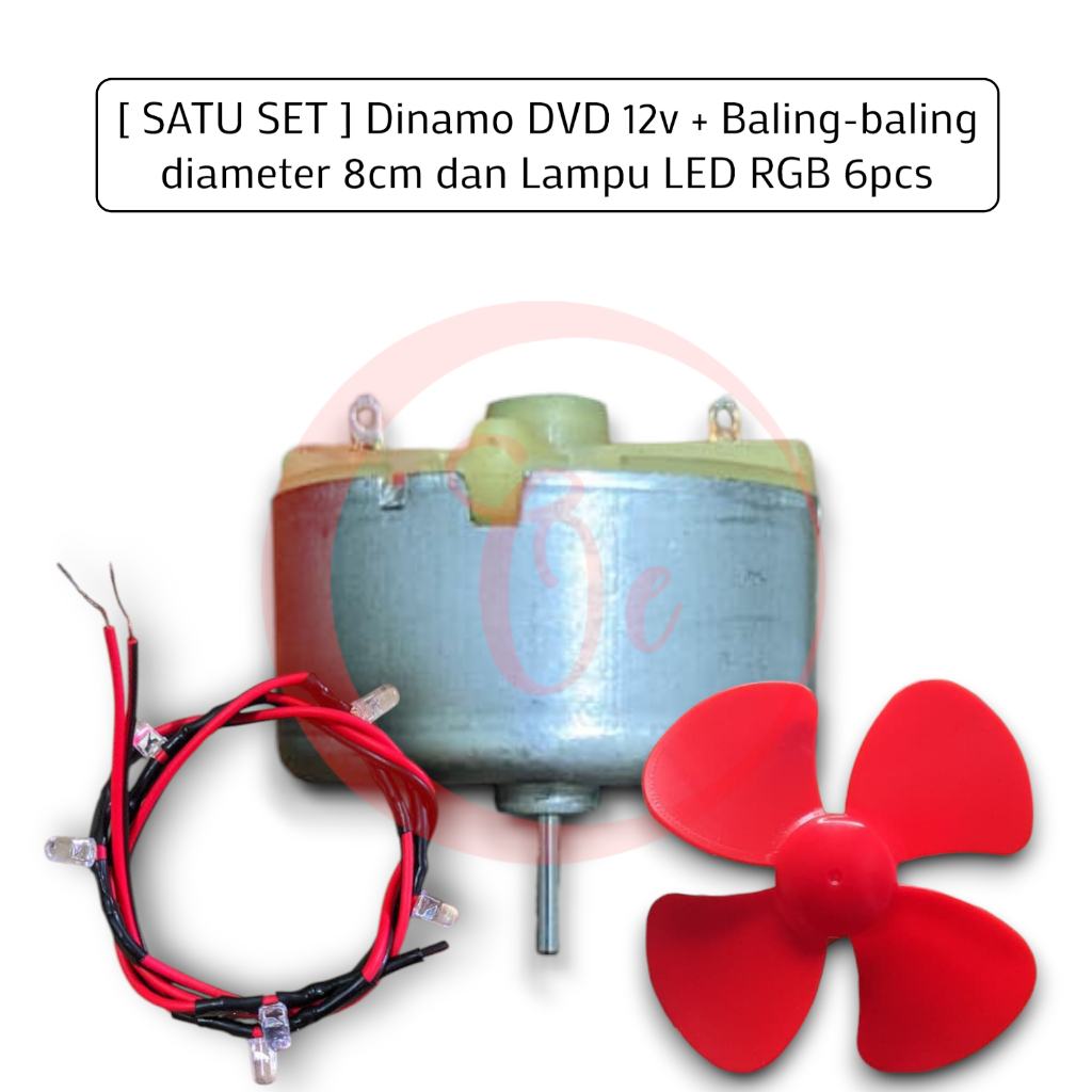 [SATU SET] Link Checkout Dinamo Layangan isi Dinamo, Baling" dan Lampu LED 5mm 6pcs