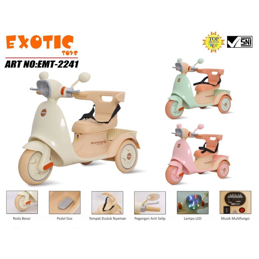 Motor Aki EMT 2241 Mainan Anak Motoran Exotic Ada Remot
