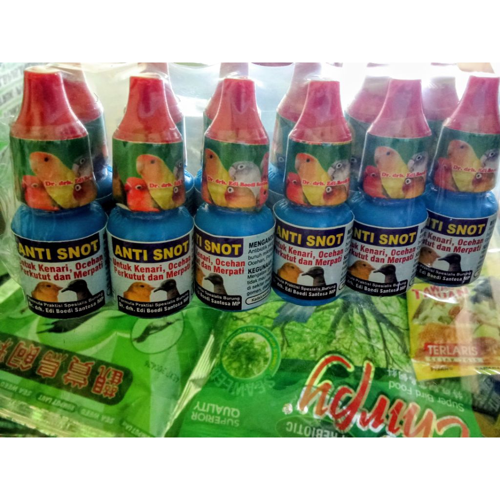 ANTI SNOT DR.ENDHI OBAT BURUNG  KENARI,OCEHAN,PERKUTUT DAN MERPATI