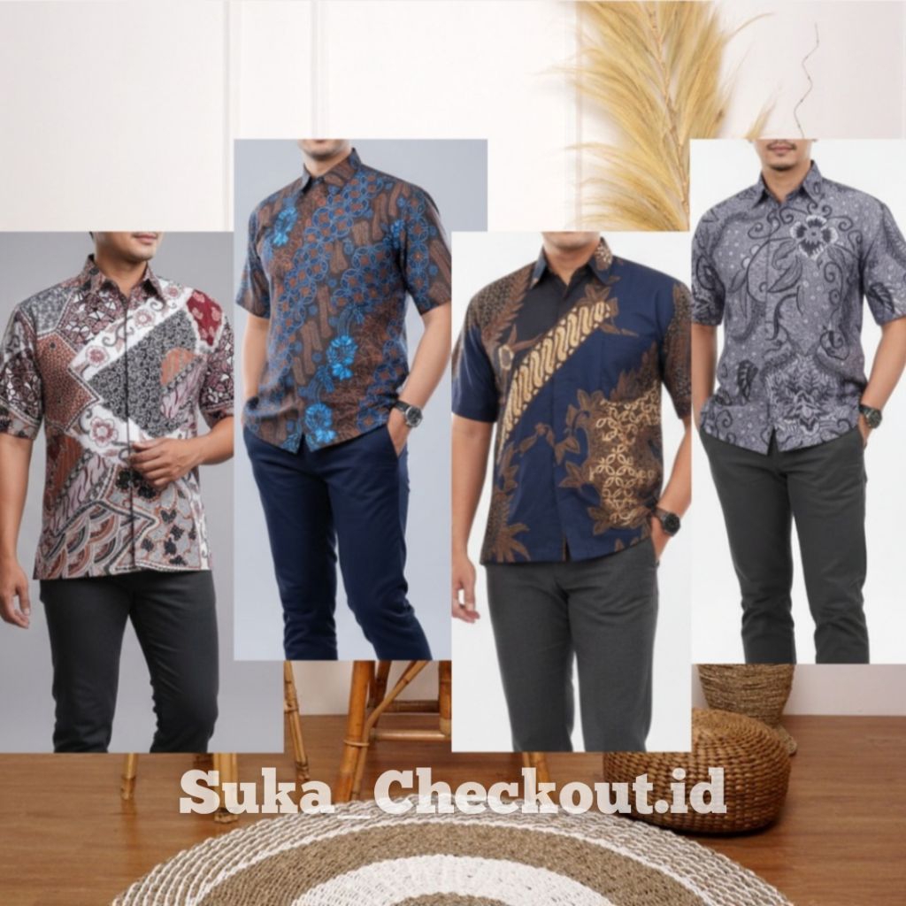 BAJU BATIK HEM BATIK KATUN PRIA DEWASA TERBARU BAHAN ADEM NYAMAN ORIGINAL