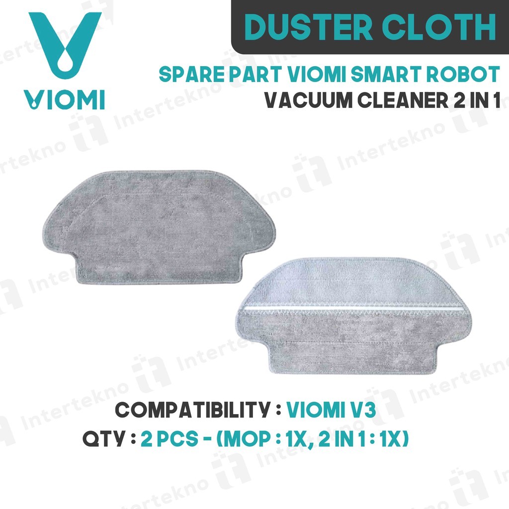 VIOMI Duster Cloth Robot Vacuum Cleaner VIOMI V3 2 in 1 - Paket 2 Pcs Mop Biasa & 2 in 1 Original Sp