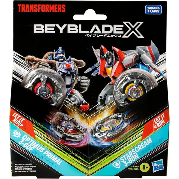 Takara Tomy  Beyblade X Transformers Collab Optimus Primal 3-60F vs Starscream 3-80N, Multipack