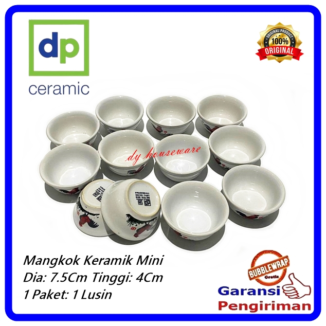 Mangkok Keramik Kecil 100ML Mangkuk Cuko Keramik Mini Motif Ayam Jago Mangkok Jadul SNI ( Harga 1 Lu