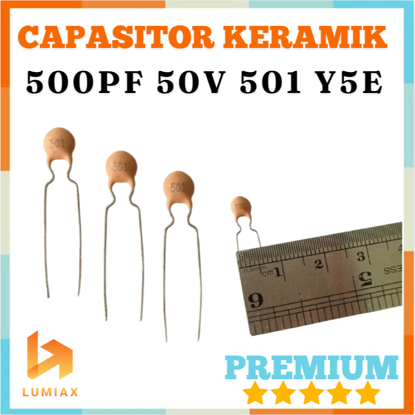 Capasitor Keramik 500pf 500 pf 501 50V 5mm pitch Y5E