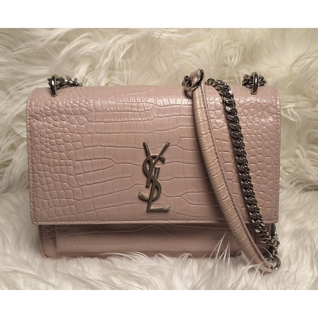 Party Bag Yeslong Genuine Leather Croco Texture PRELOVED