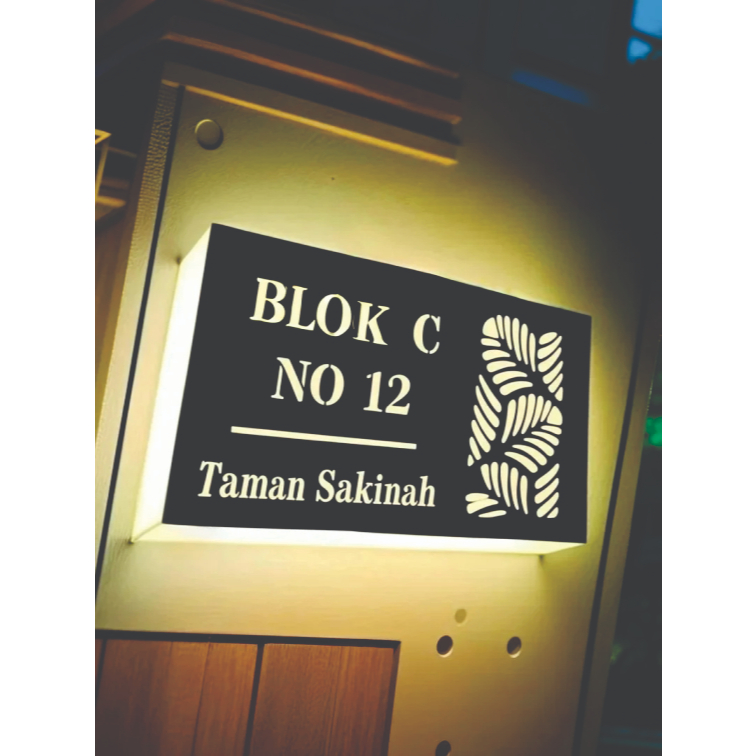 NOMOR RUMAH LED | BOX NO RUMAH AKRILIK