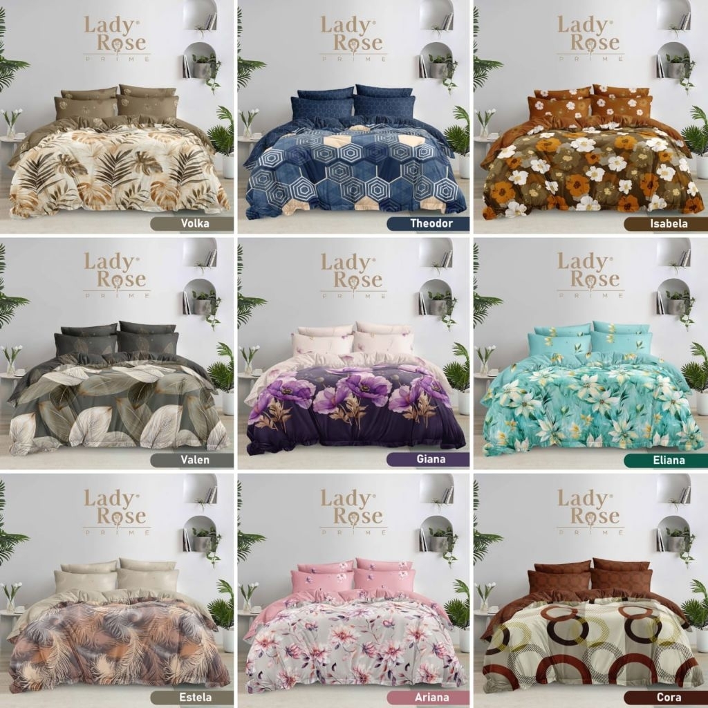 LADY ROSE BEDCOVER SET 160X200 / BEDCOVER LADY ROSE 160