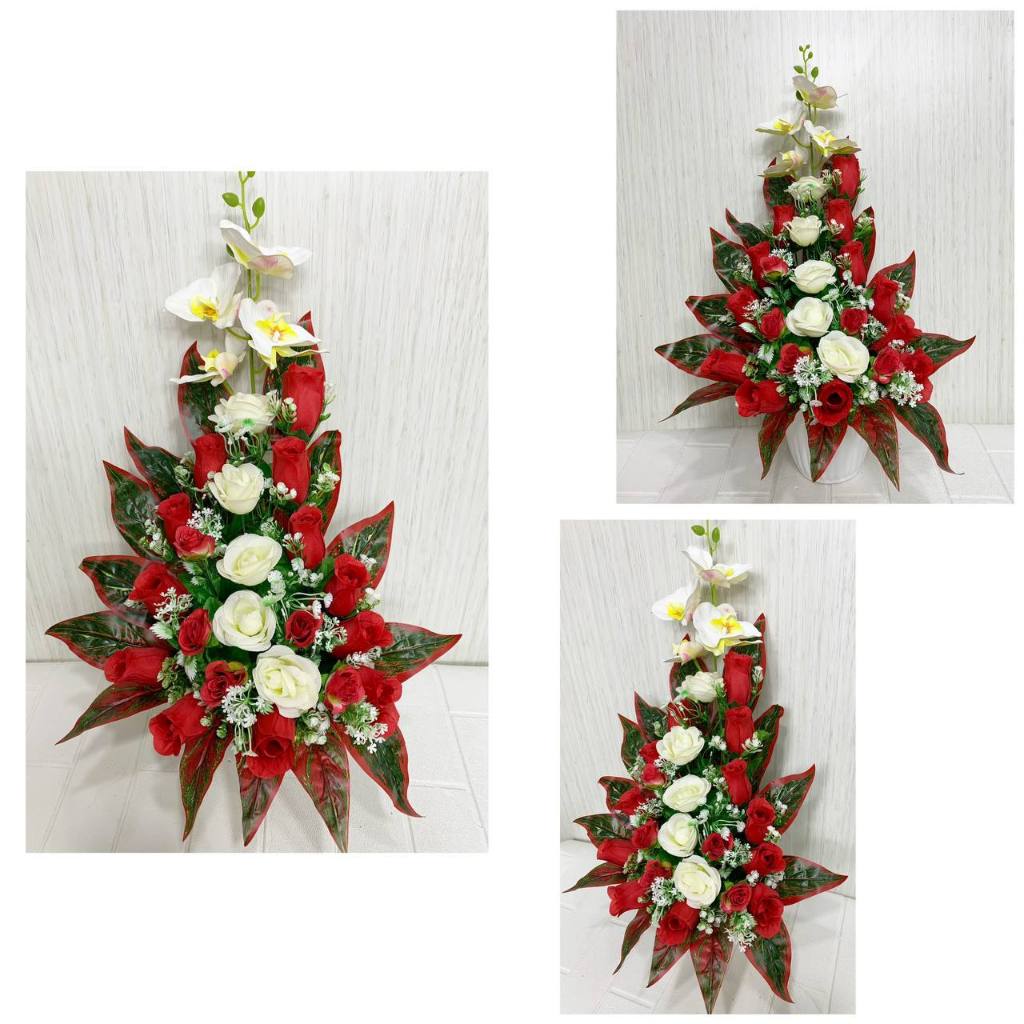 Bunga Meja Sudut Anggrek Latex Ros Mix Kuncup Vas Sunkist