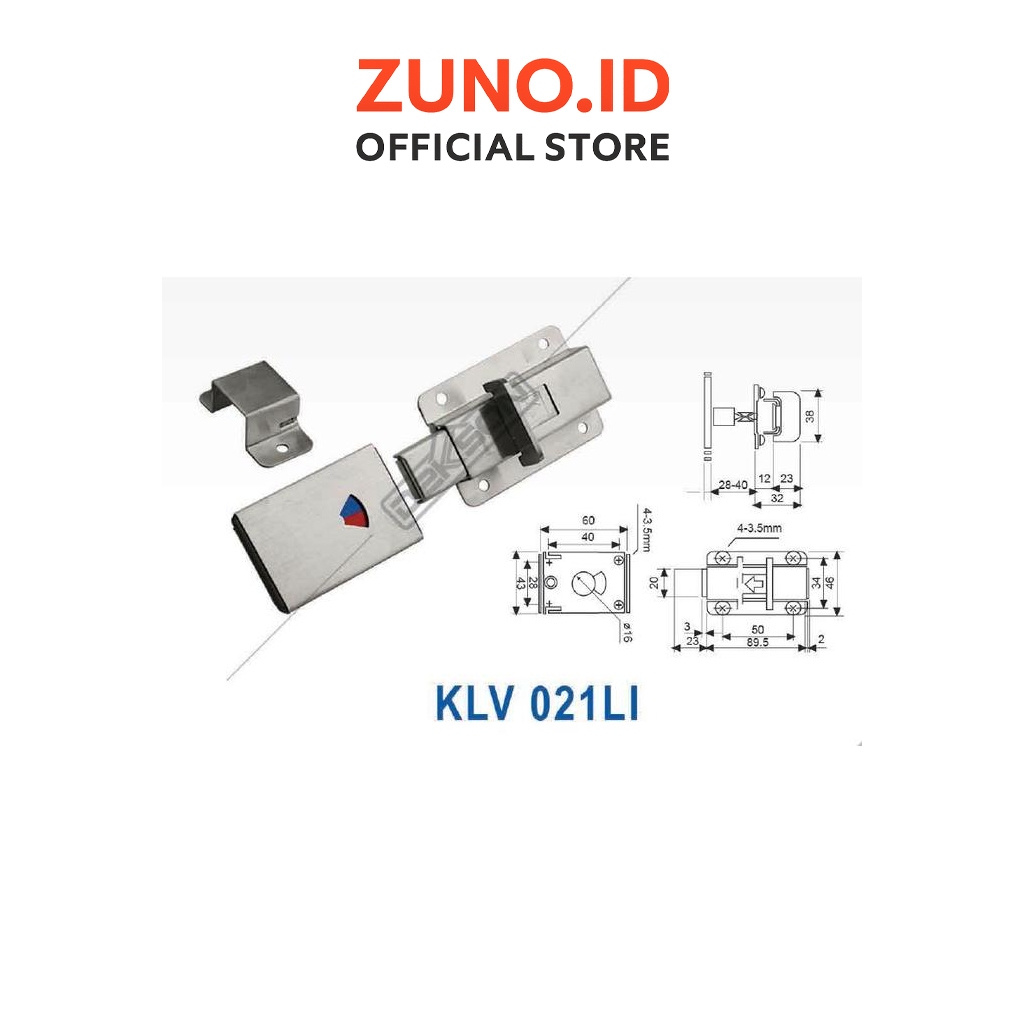 ZunoID KUNCI LAVATORI DEKKSON KLV 021LI SSS Handle Kunci Slot Geser WC Dekson