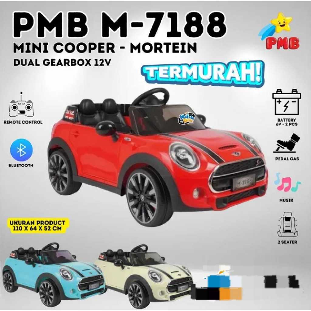 Mainan anak laki laki Mobil aki Anak PMB M 7188 DUAL MORTEIN Mini Cooper