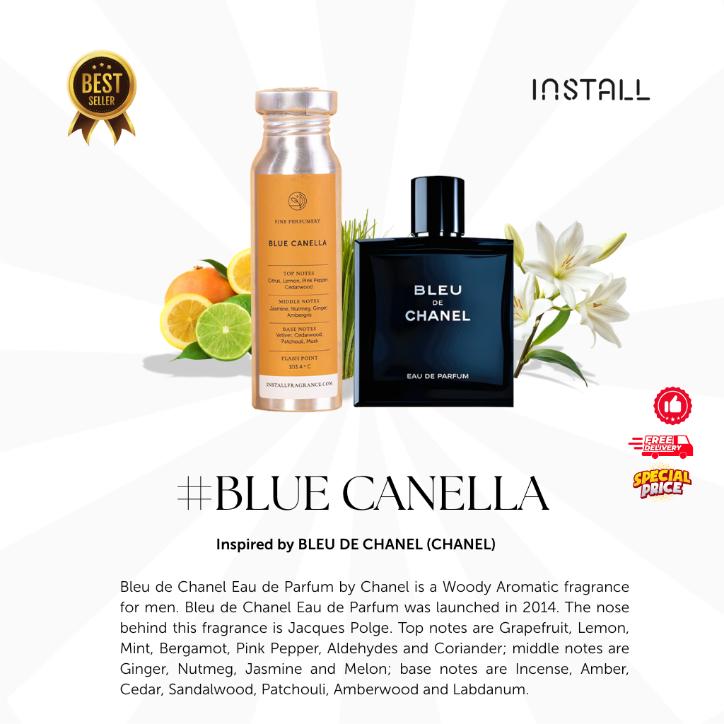 Bibit Parfum Murni Blue Canella - Bleu De Chanel inspired | 100 gr Tahan Lama | Original | Segel Pab