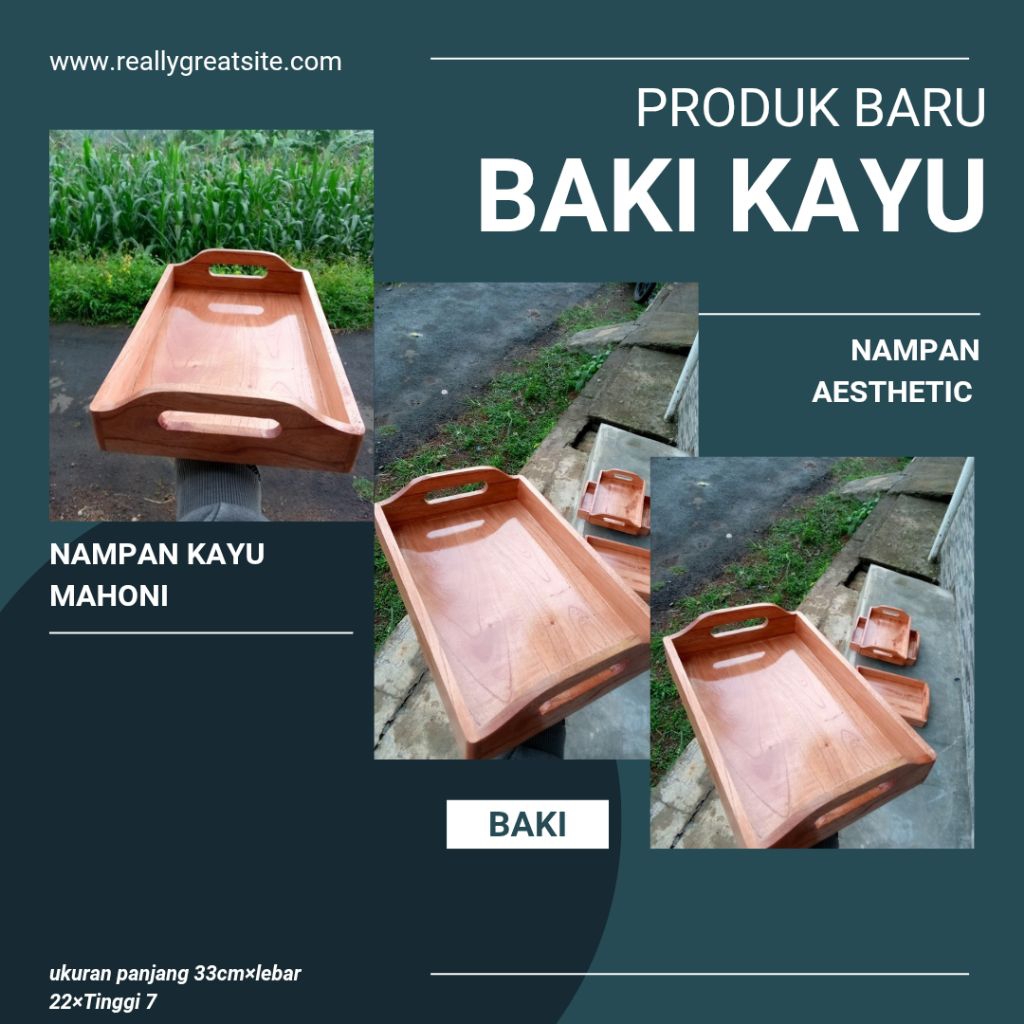 Baki kayu Aesthetic/baki kayu Asli mahoni