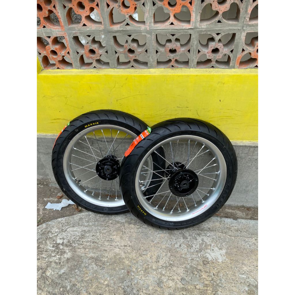 Velg Set Supermoto KLX 215/250 Ban Maxxis Baru Ring 17