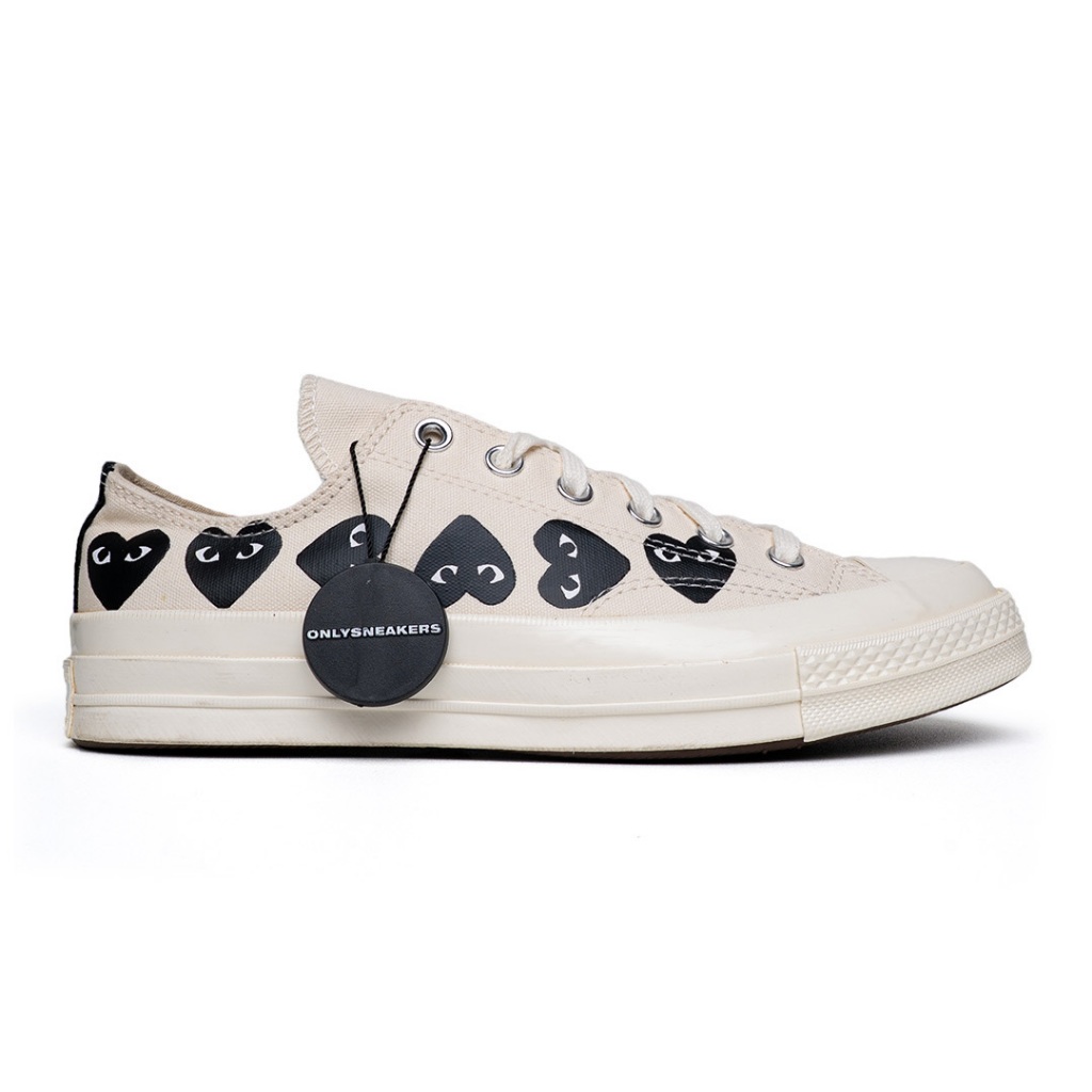 CONVERSE X CDG PLAY LOW MULTI HEART WHITE