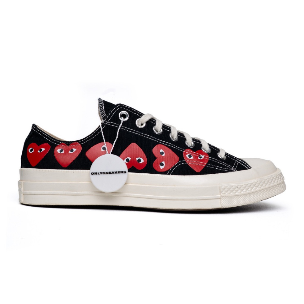 CONVERSE X CDG PLAY LOW MULTI HEART BLACK