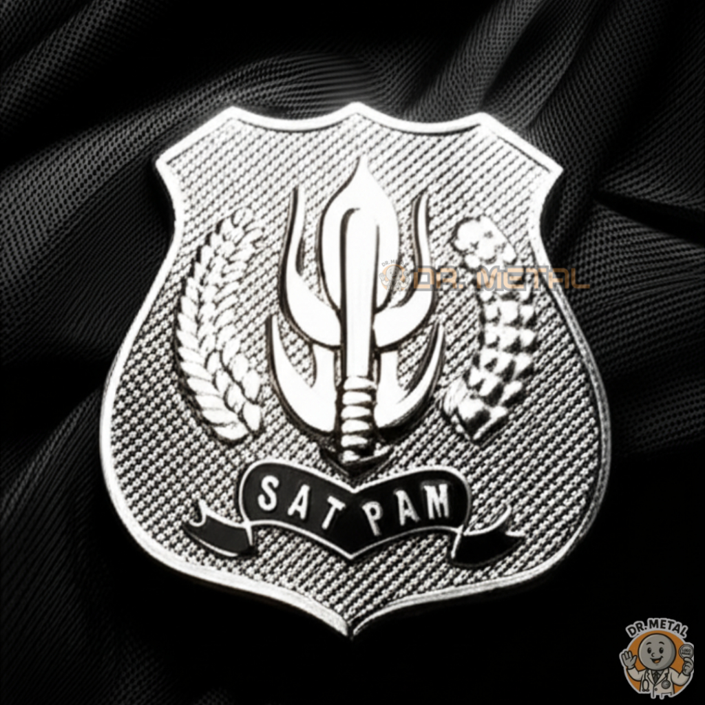 Pin Kewenangan Satpam Lencana Atribut Perlengkapan Security Material Anti Karat