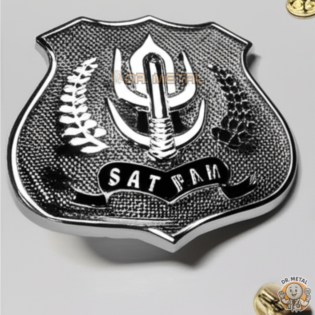 Lencana Logo Kewenangan Satpam Pin Perlengkapan Atribut Security Material Anti Karat