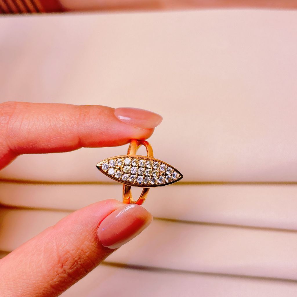 cincin wanita dewasa permata Titanium Xuping Lapis Emas 18/24 karat Cincin permata Berlian Dewasa