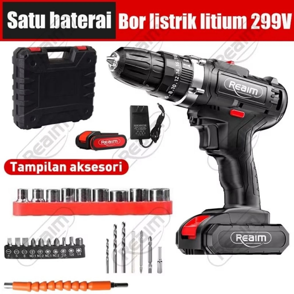 REAIM BOR LISTRIK BATERAI CAS BOR PORTABLE