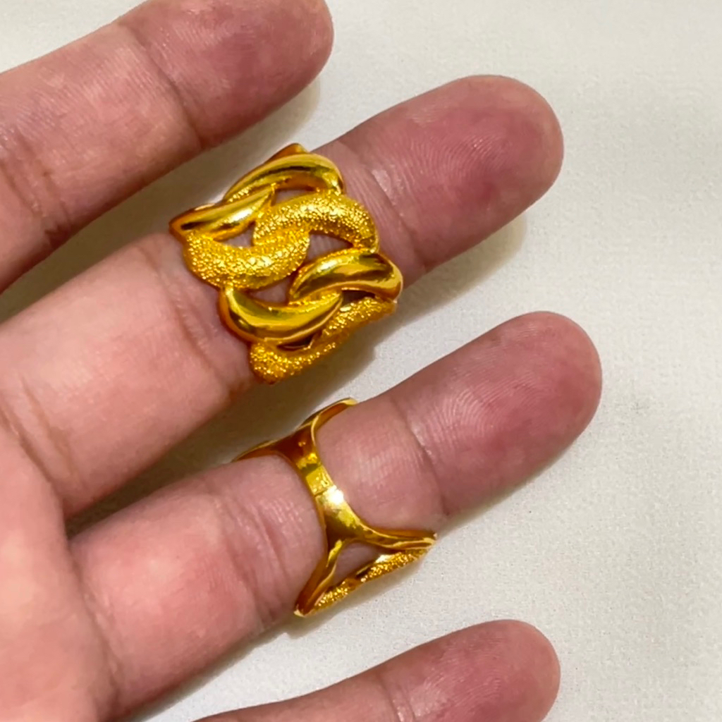 Cincin Imitasi Emas Asli Lapis Emas 24k Anti Karat Anti Luntur