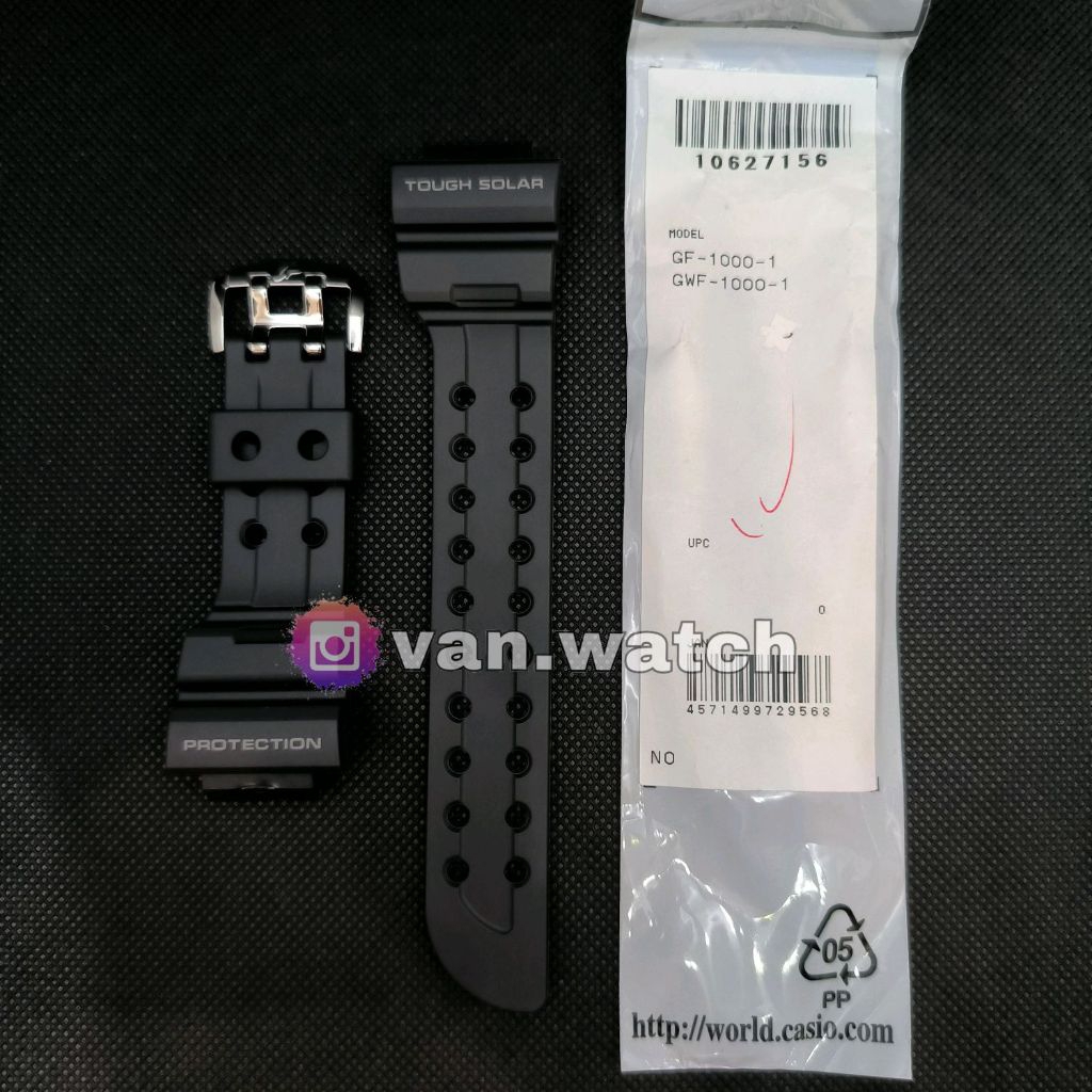 Strap CASIO G-SHOCK GWF 1000 GF 1000 HITAM ORIGINAL Buckle Silver