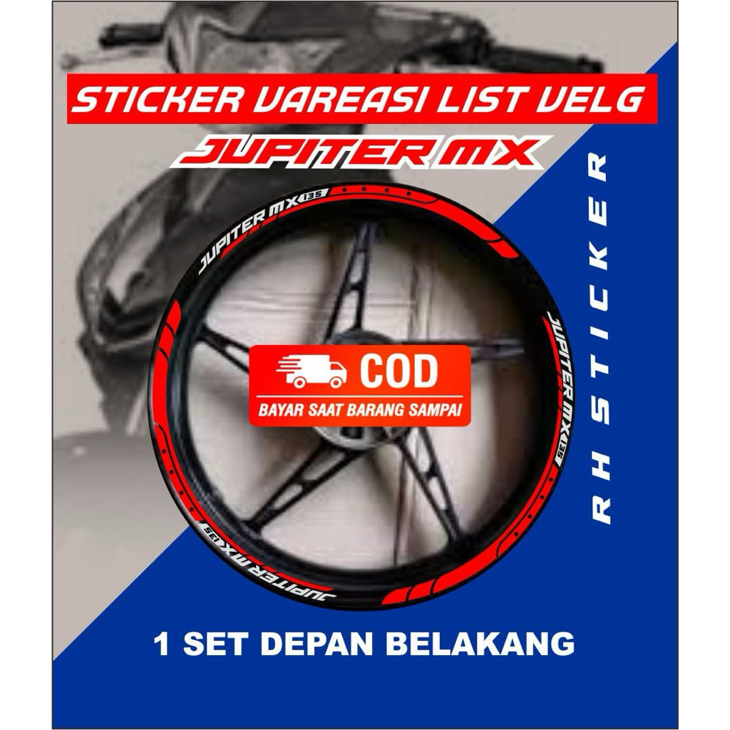 stiker cutting list velg jupiter mx135 satu set dpn/blakang