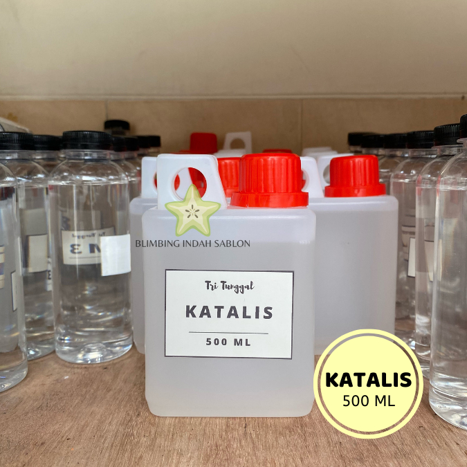 Jual Katalis Resin 500ml Bening Liquid Pengeras Cairan Cair Beku Botol Tanggung Kimia Senyawa Bahan 