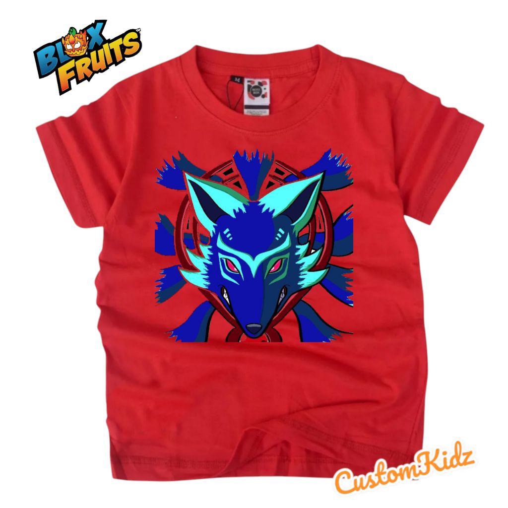 BAJU ANAK KAOS ANAK KATUN DISTRO KITSUNE FRUIT UPGRADE BLOK FRUIT