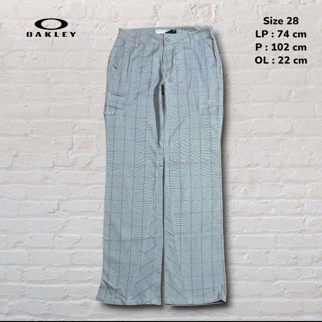 Size 28 Celana Panjang Longpants Cargo Oakley Grey Stripe Regular fit Original Second Preloved #CJ20