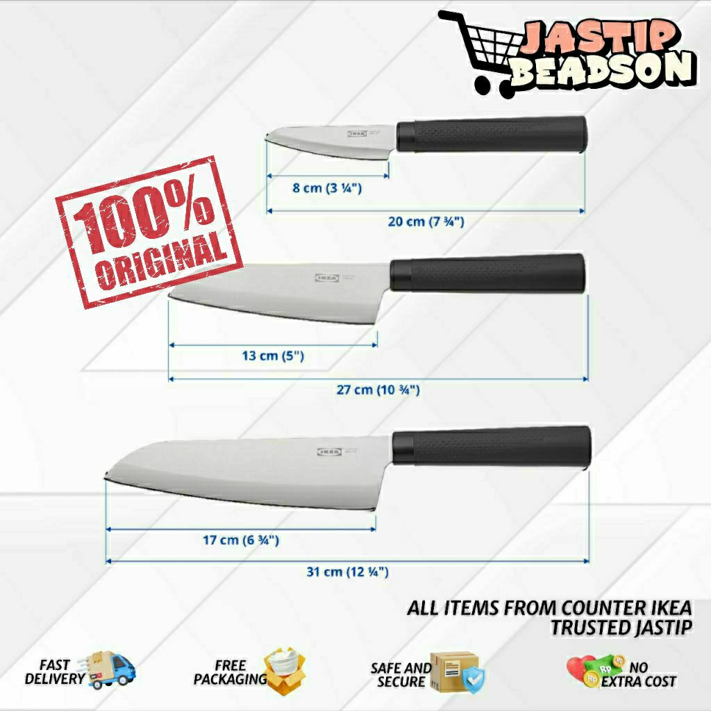 Pisau set isi 3 IKEA FÖRSLAG