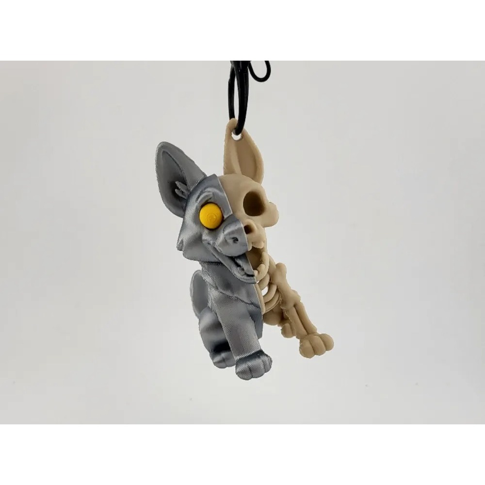 Kawaii Wolf Skeleton Keychain – Cute Animal Charm Gantungan Kunci Unik#NK#1#A321